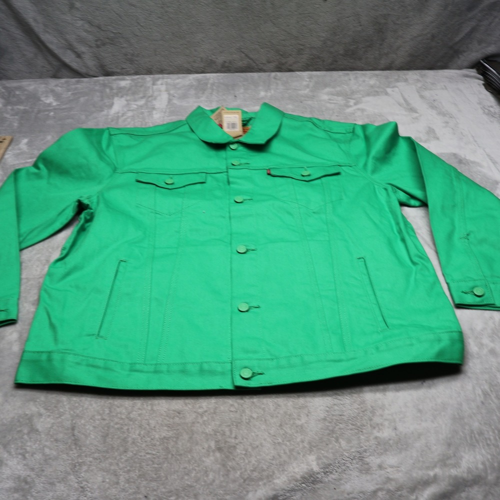Levis Denim Jacket Mens 3XL Green Trucker Classic Rugged Casual Jean $90 NWD